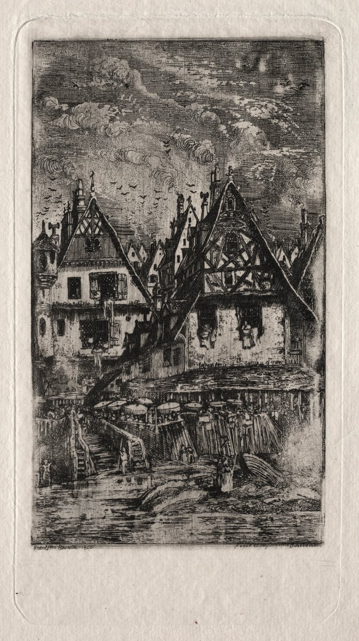 Mercato con parasoli, 1866 da Rodolphe Bresdin