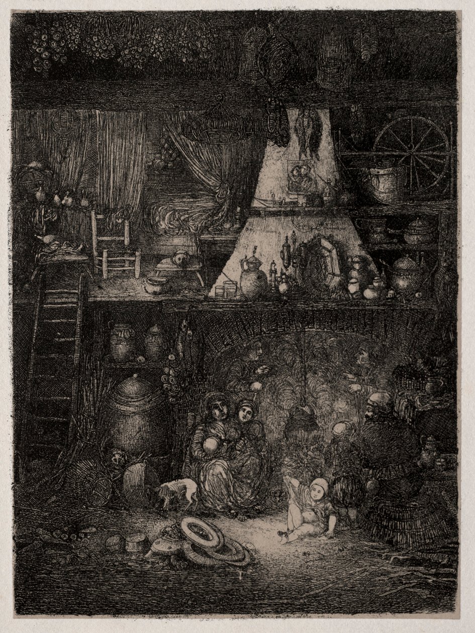 Interno contadino nella Haute-Garonne, 1858 da Rodolphe Bresdin
