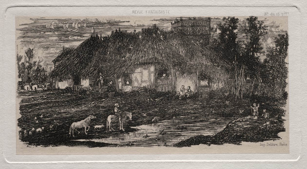 Il cortile della fattoria da Rodolphe Bresdin