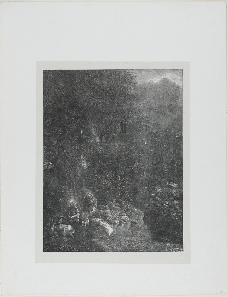 La Sacra Famiglia con cervi da Rodolphe Bresdin
