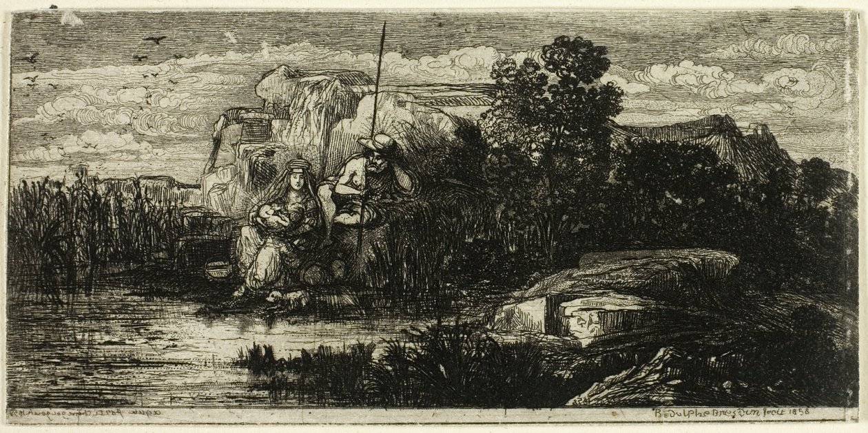 La Sacra Famiglia con palo da Rodolphe Bresdin
