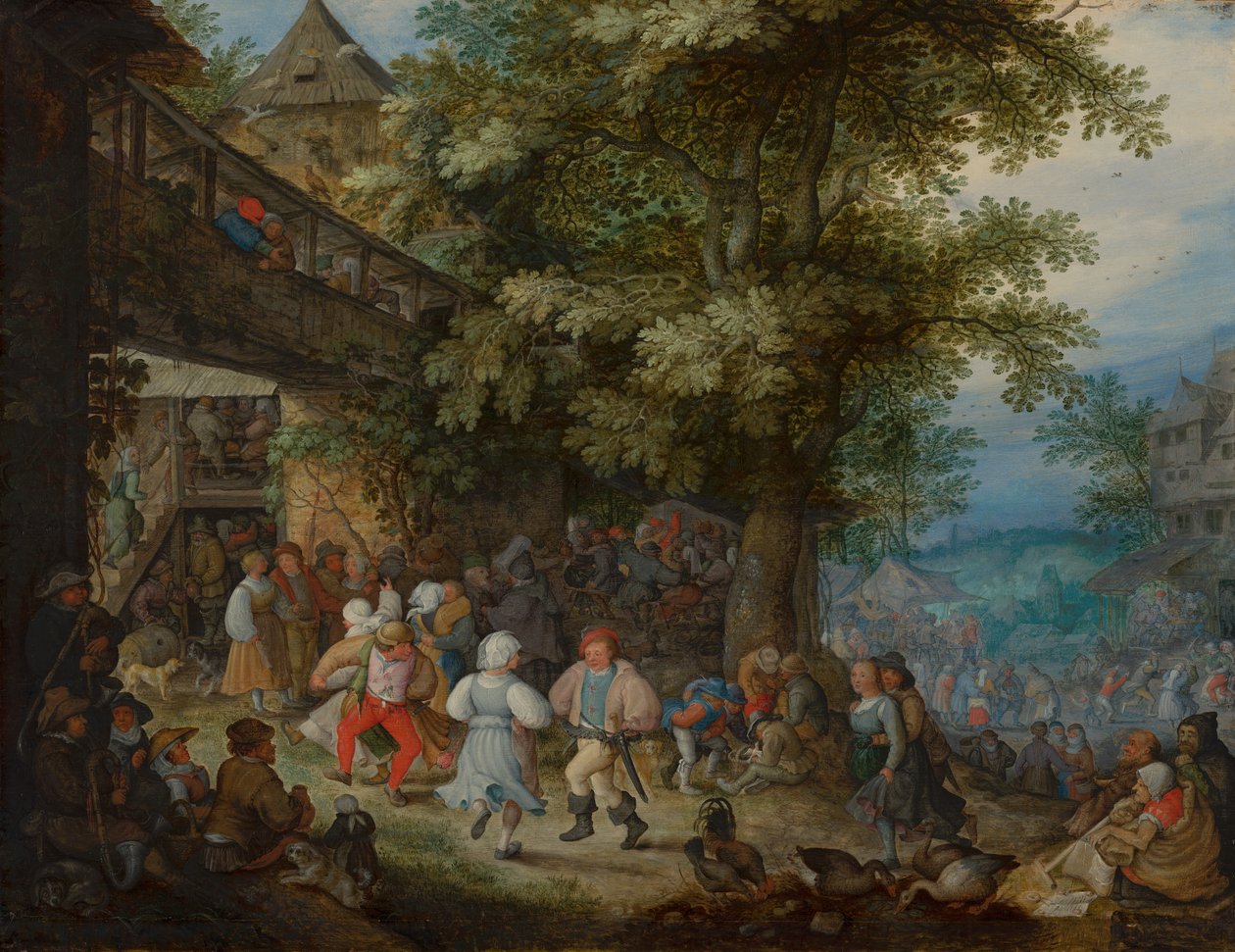 Contadini che ballano fuori da una locanda boema, c.1610 da Roelandt Jacobsz. Savery