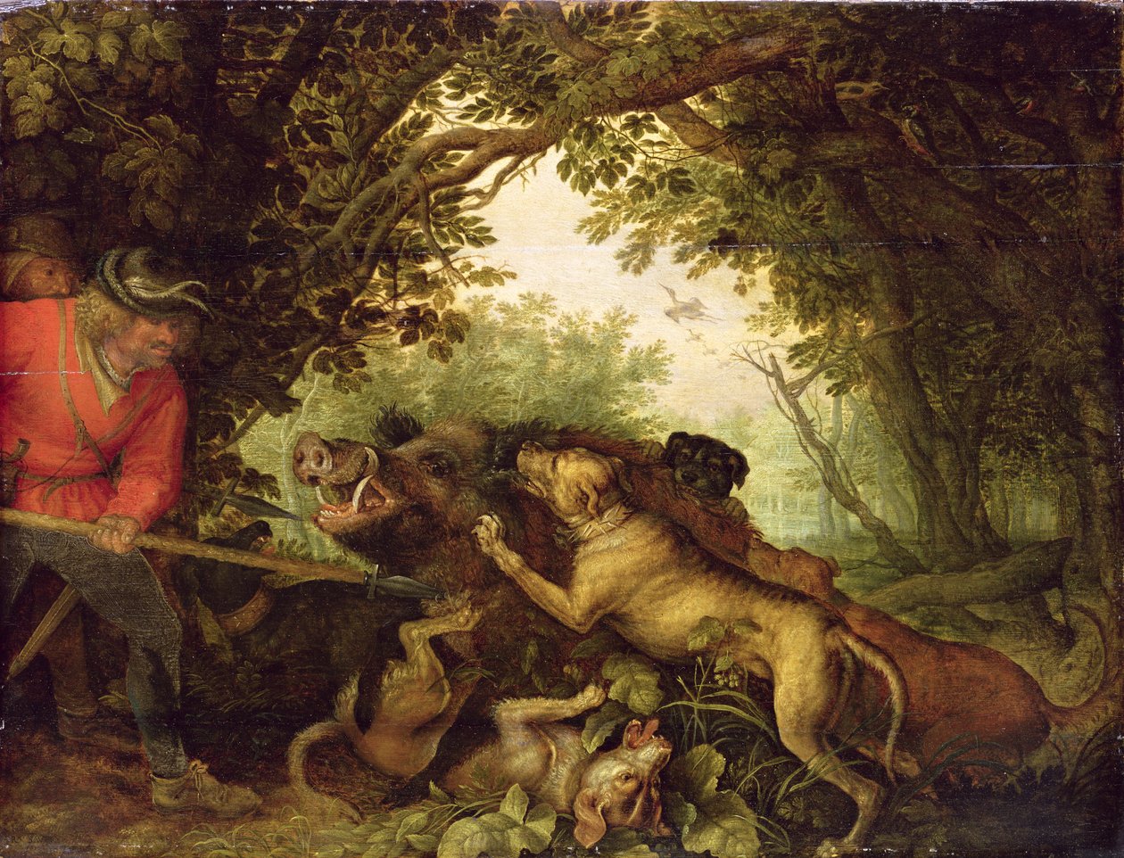 Caccia al cinghiale, 1611 da Roelandt Jacobsz. Savery