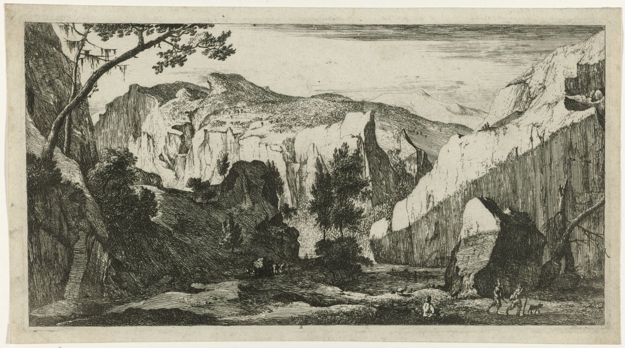 Paesaggio montano con rocce (Tiroolse landschappen) da Roelant Roghman