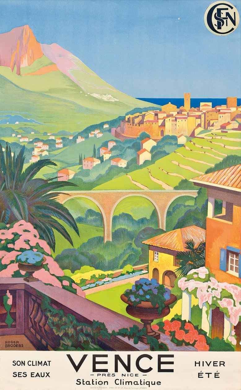 Manifesto pubblicitario di Vence da Roger Broders