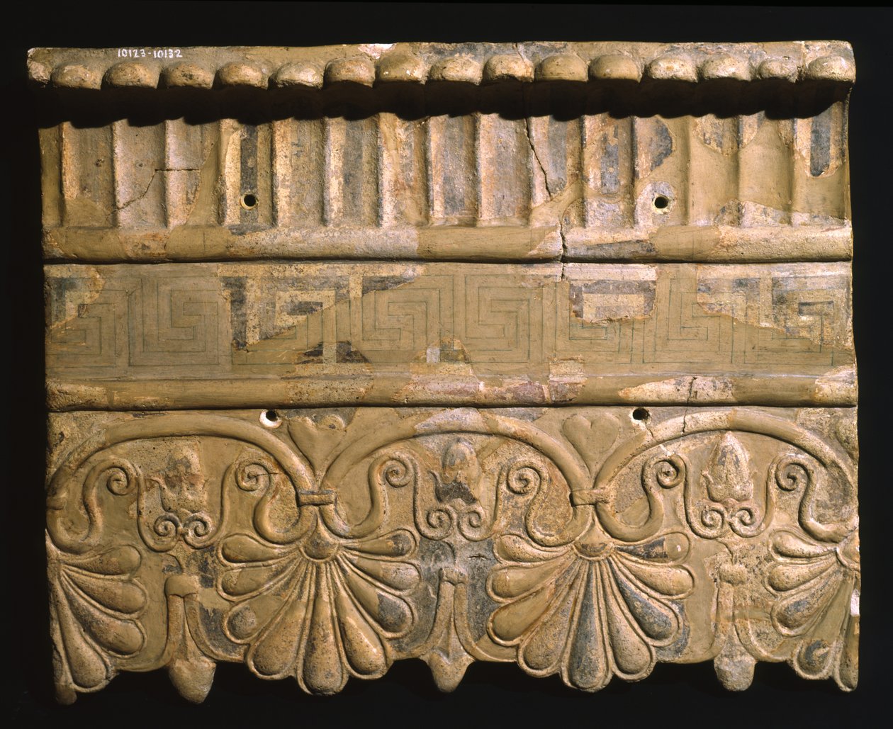 Antefissa dal Tempio di Mater Matuta a Satricum, Lazio, Italia (terracotta) da Roman
