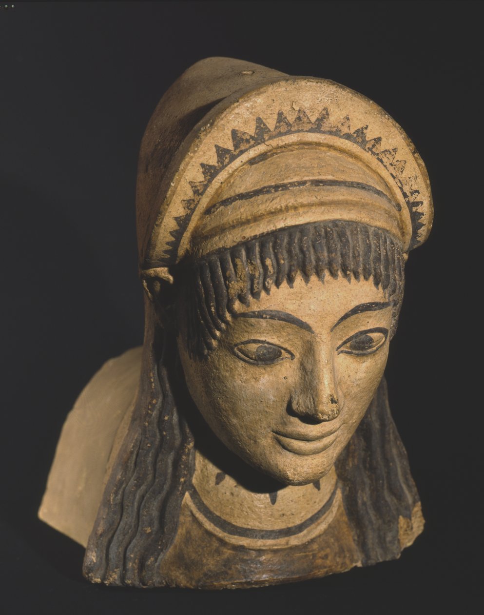 Antefissa con la testa di una donna da Roman