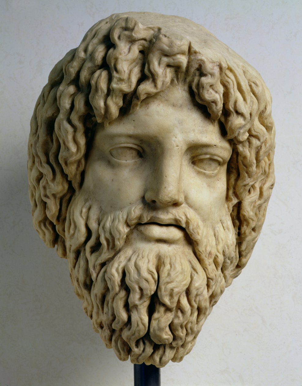 Testa barbuta che rappresenta Giove (marmo) da Roman