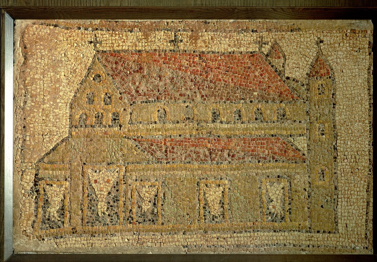 Basilica cristiana, pavimento a mosaico, periodo romano, seconda metà del V secolo d.C. da Roman
