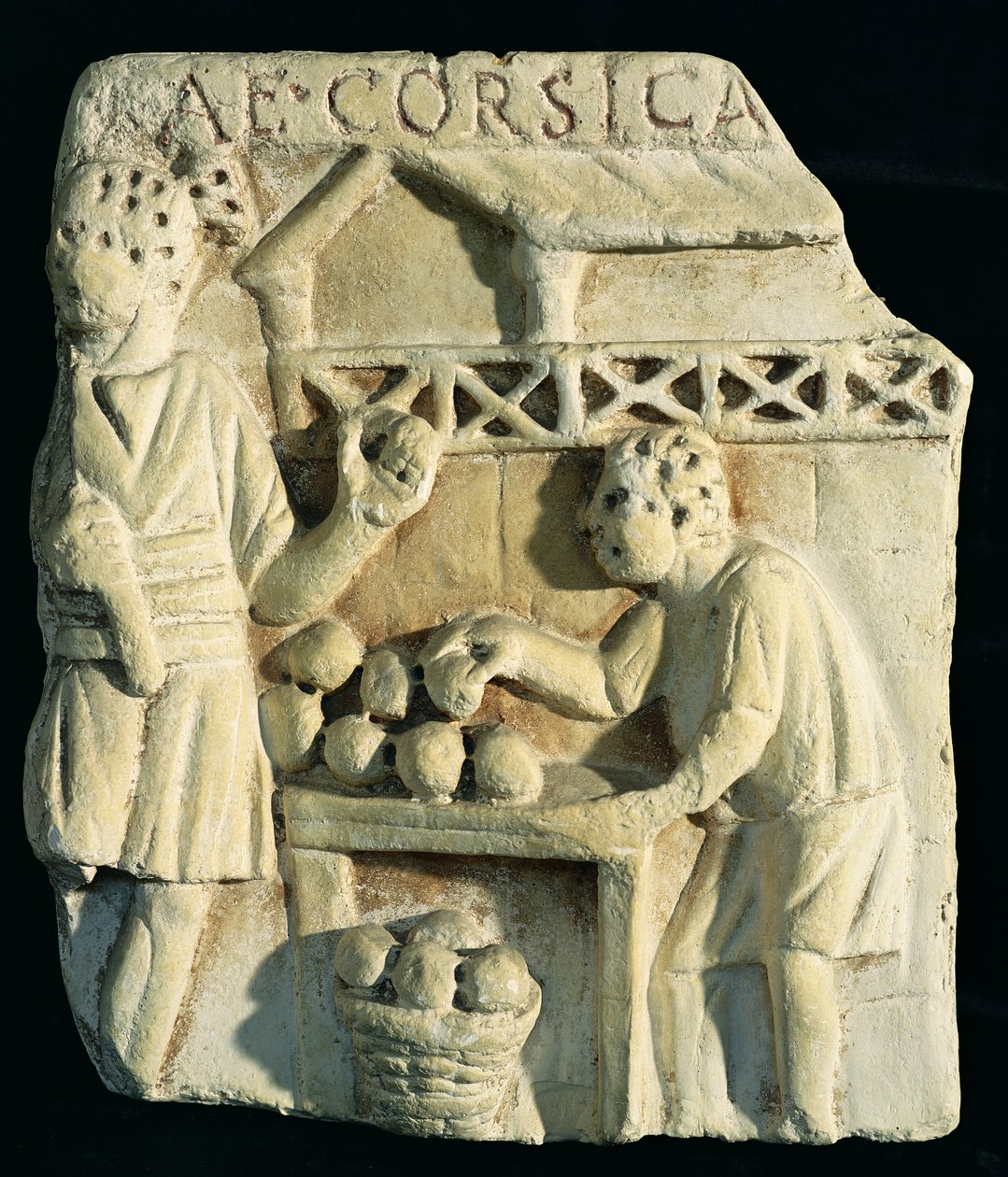 Rilievo che raffigura un venditore di pane da Roman