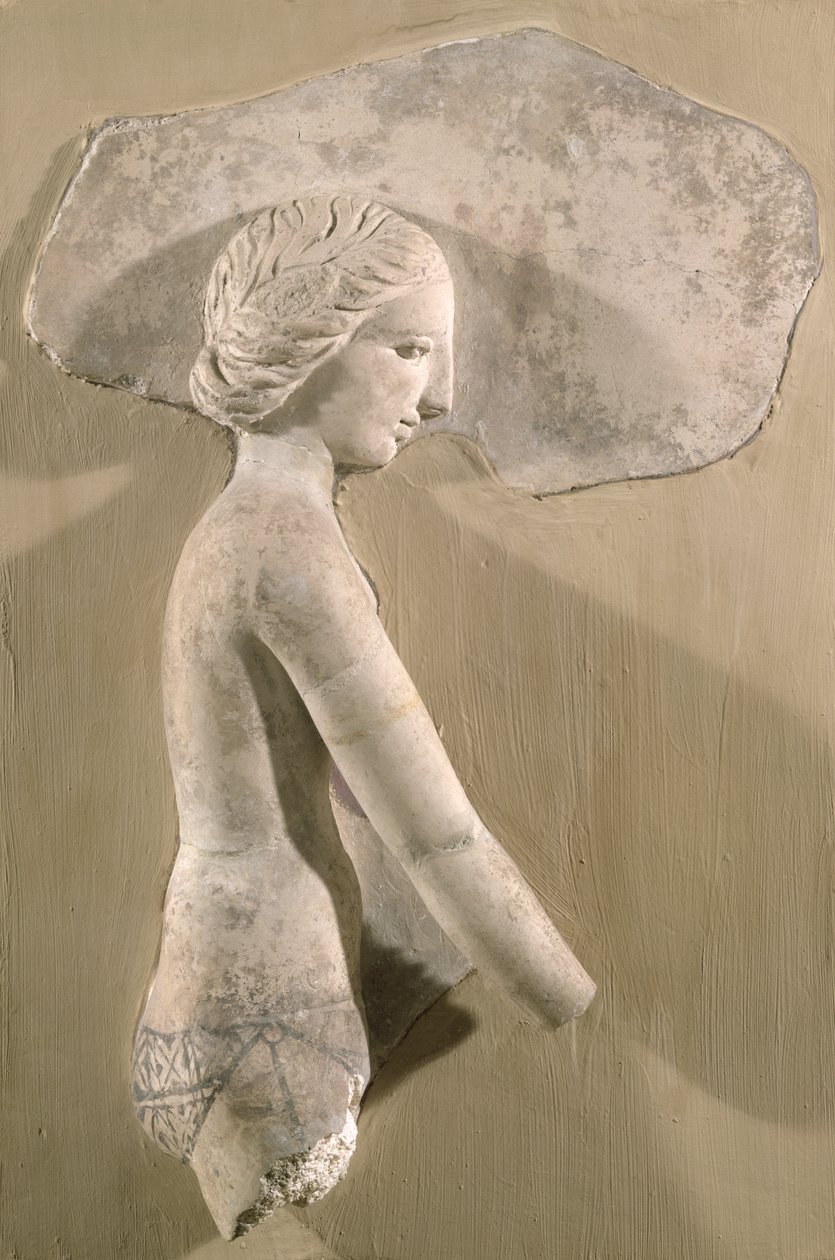 Rilievo che raffigura una donna di profilo, dalla Tunisia da Roman