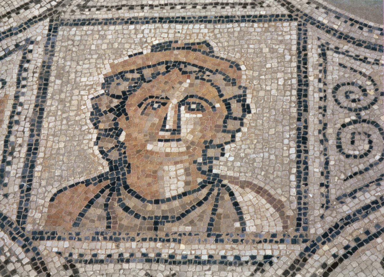 Donna romana, dal pavimento di una casa (mosaico) da Roman