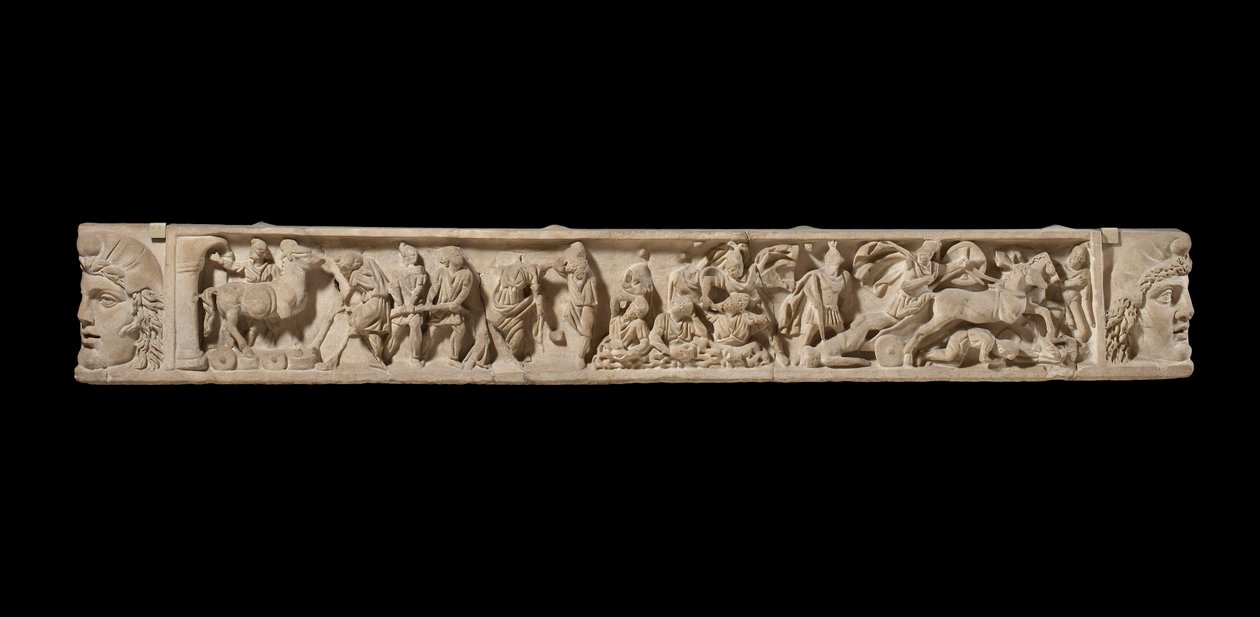 Coperchio di sarcofago raffigurante l
