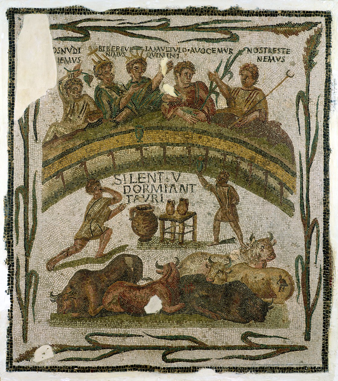 Il banchetto in costume, da El-Jem (antica Thysdrus) c.200-220 da Roman