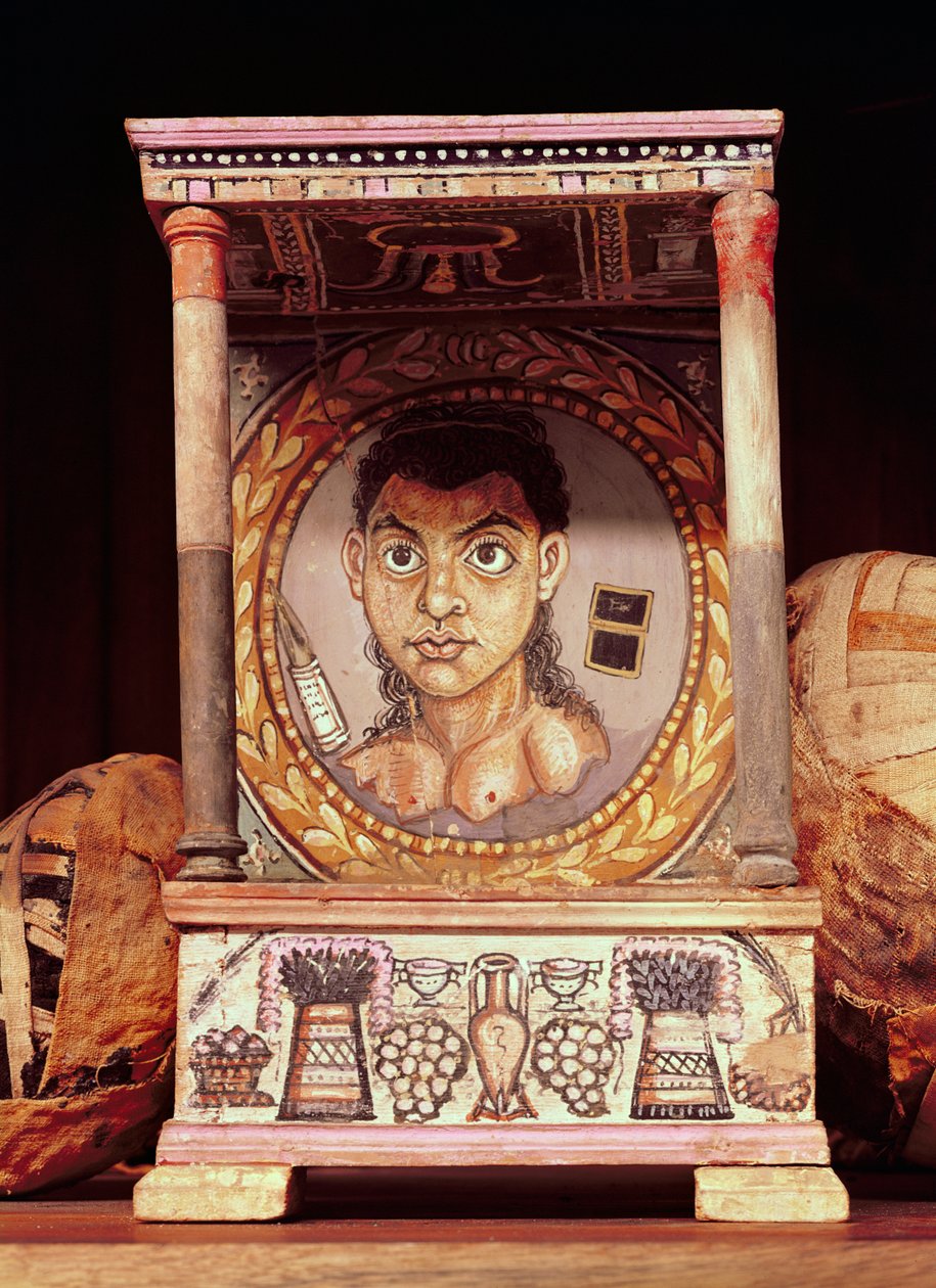 Ritratto di una giovane ragazza con offerte da Roman Period Egyptian