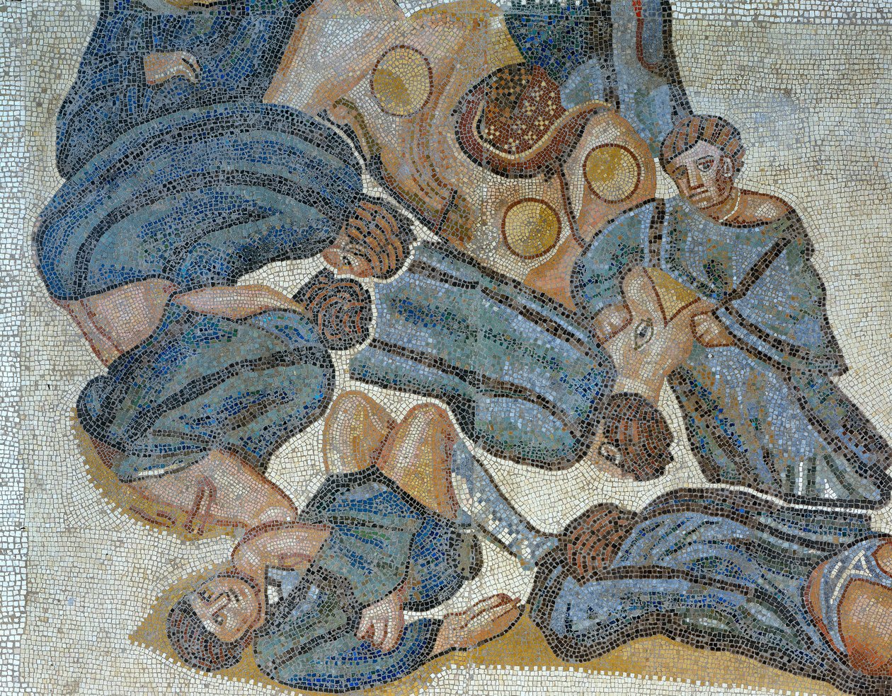Mosaico che mostra una scena di caccia a bestie selvatiche (dettaglio) da Roman Roman