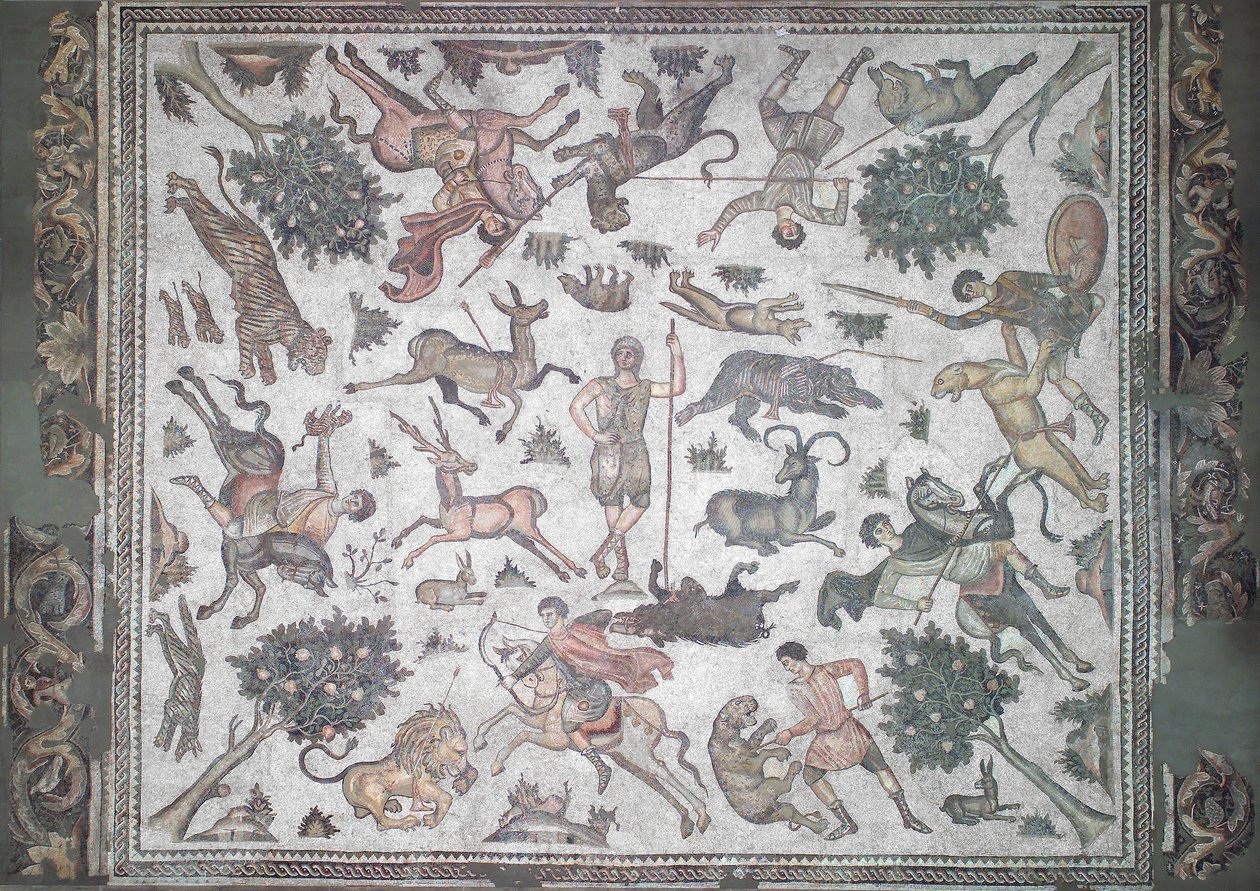 Scena di caccia di Worcester (mosaico) da Roman Roman