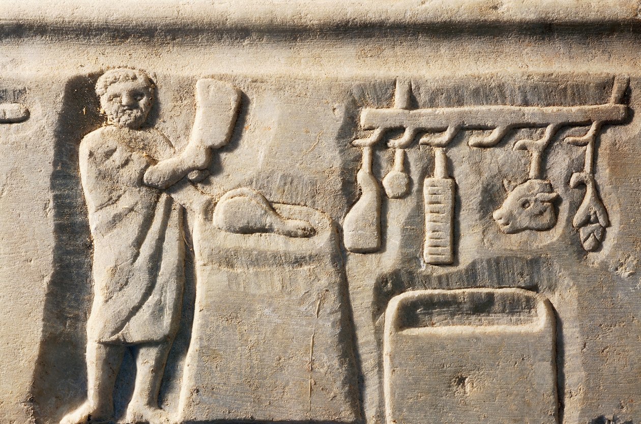 Macellaio, bassorilievo, civiltà romana da Roman