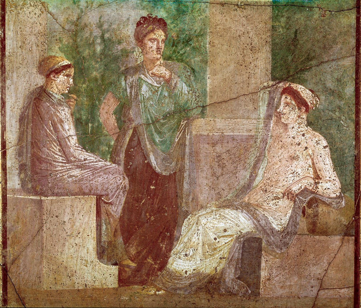 Conversazione di donne (affresco) da Roman