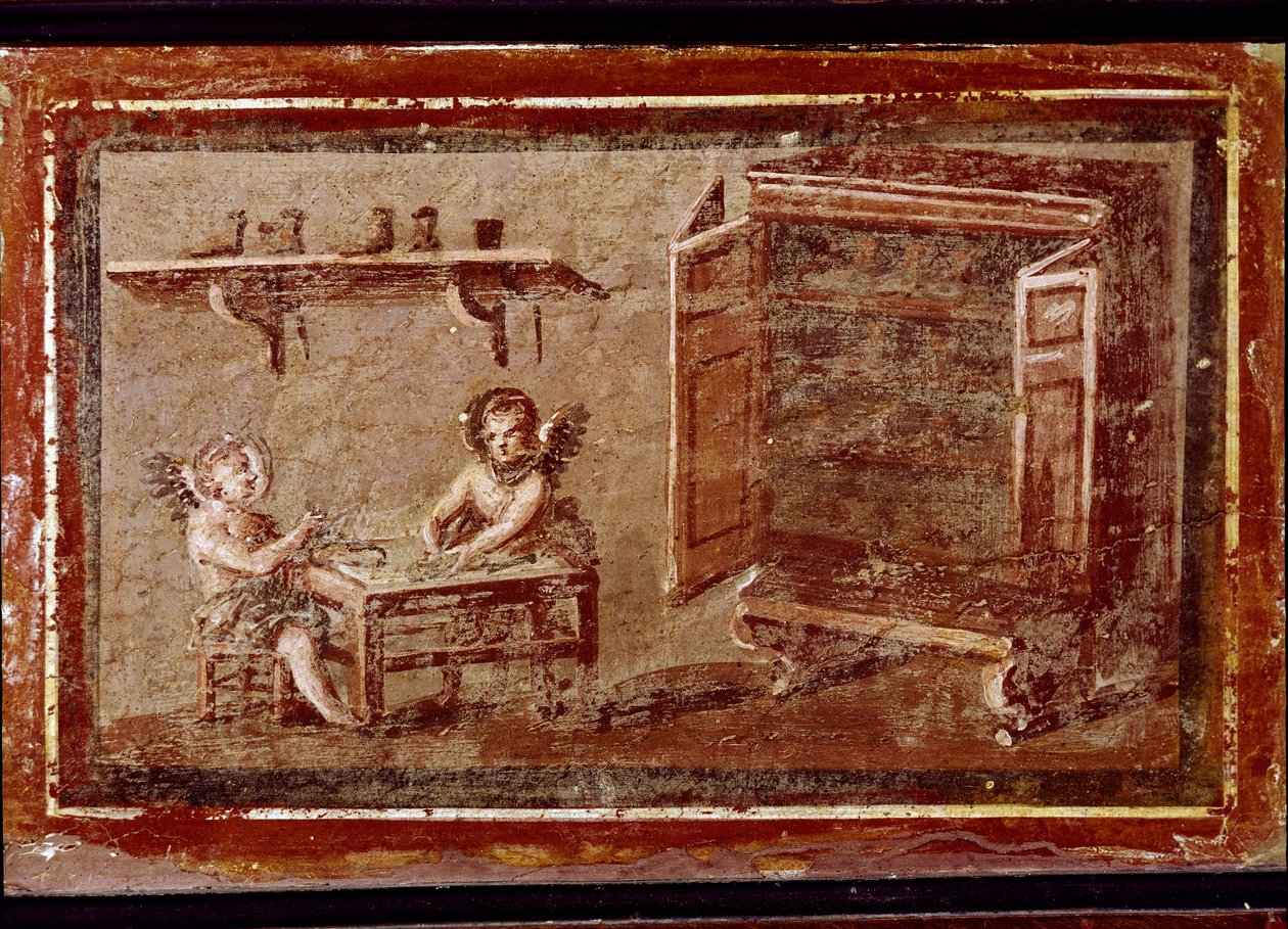 Cupidi calzolai (affresco) da Roman