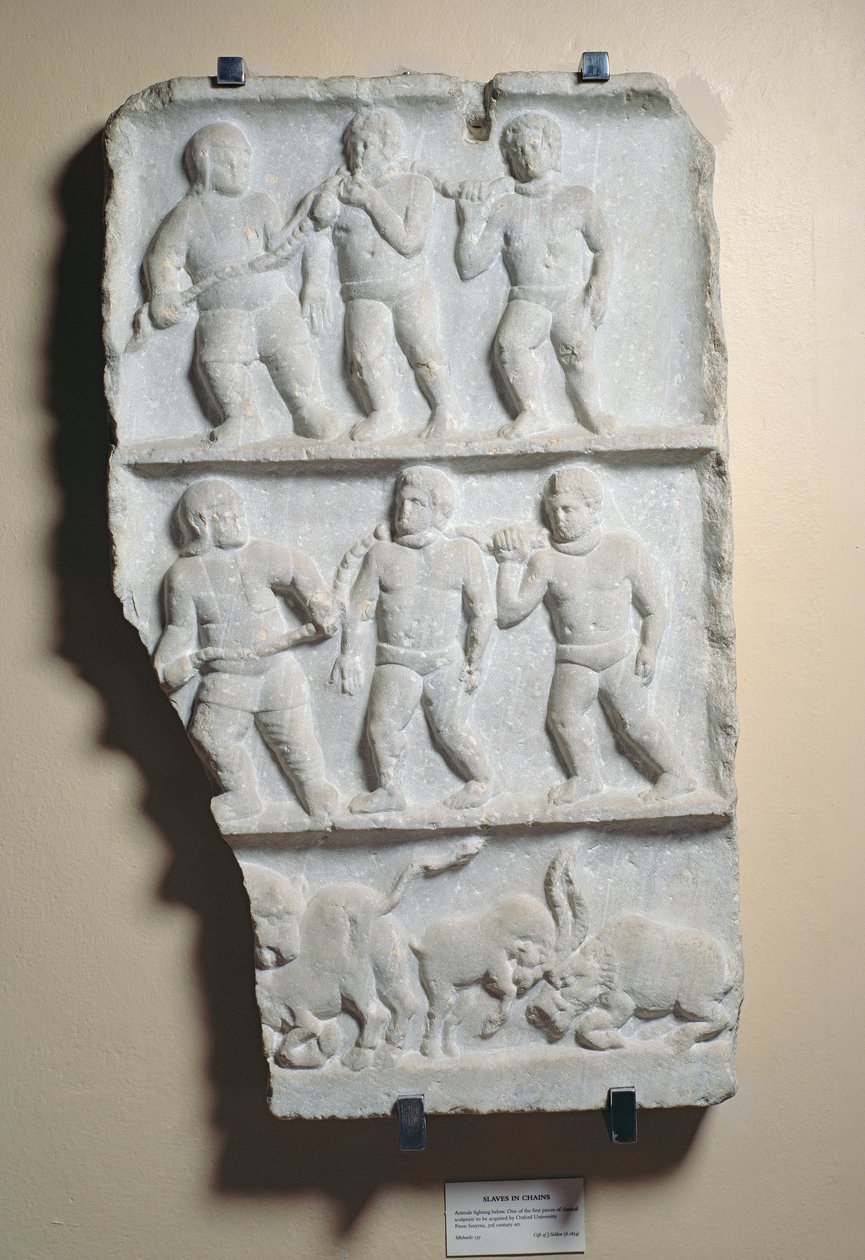 Uomini in catene, rilievo trovato a Smirne da Roman