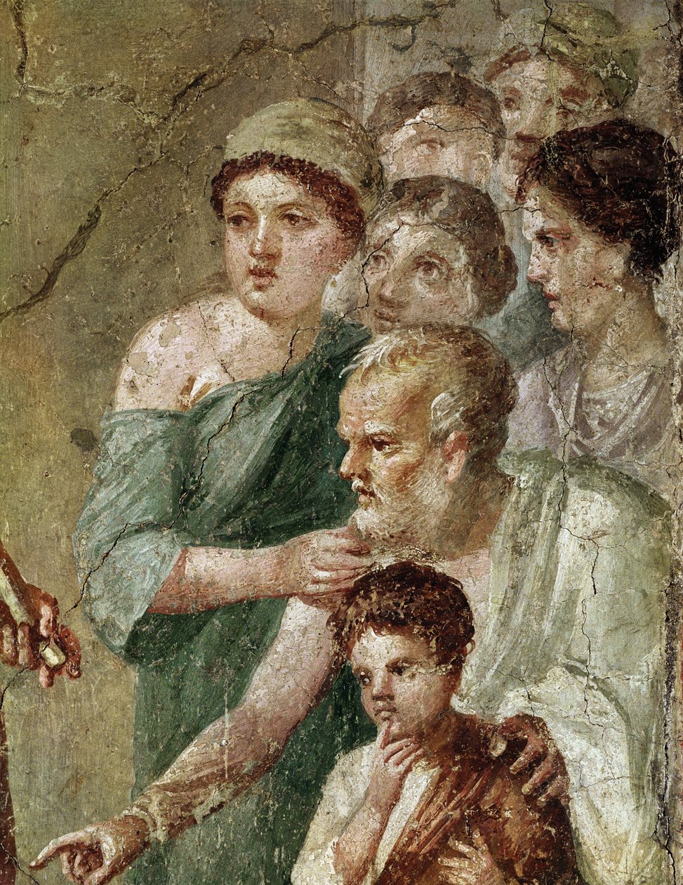 Pan musicista tra le ninfe (affresco) da Roman