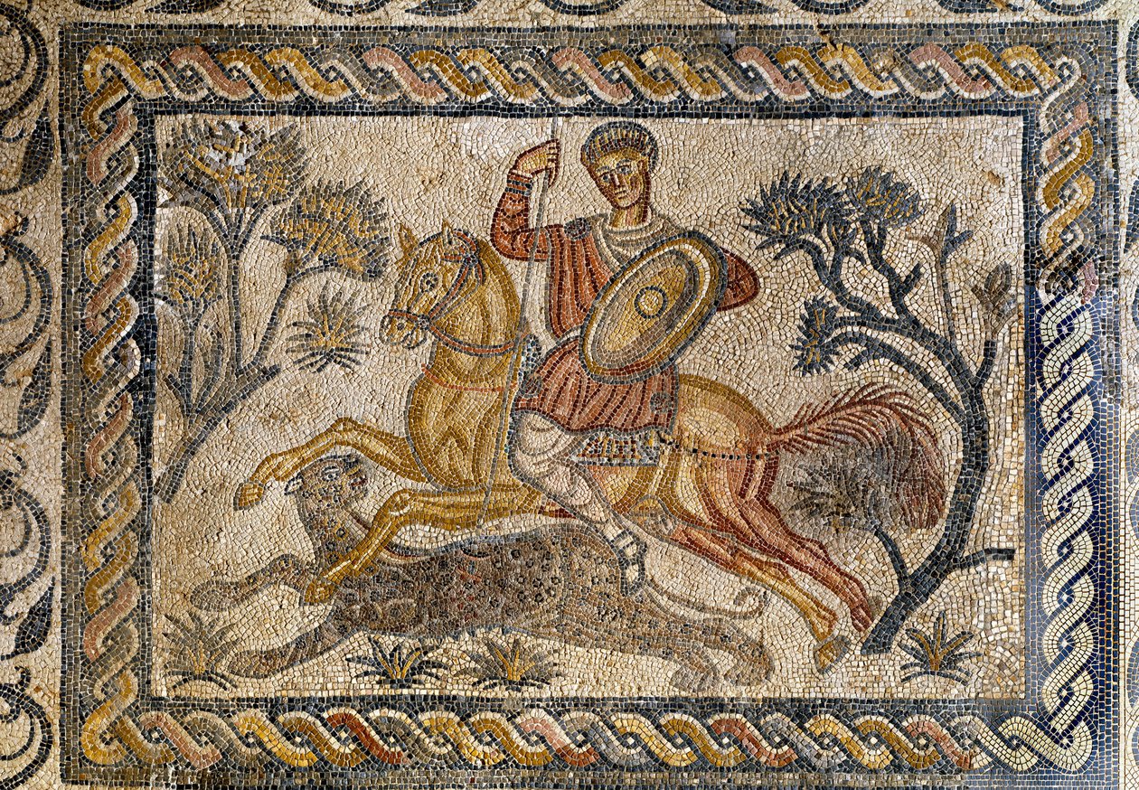 Scena di caccia alla pantera - Mosaico, IV secolo d.C. da Roman