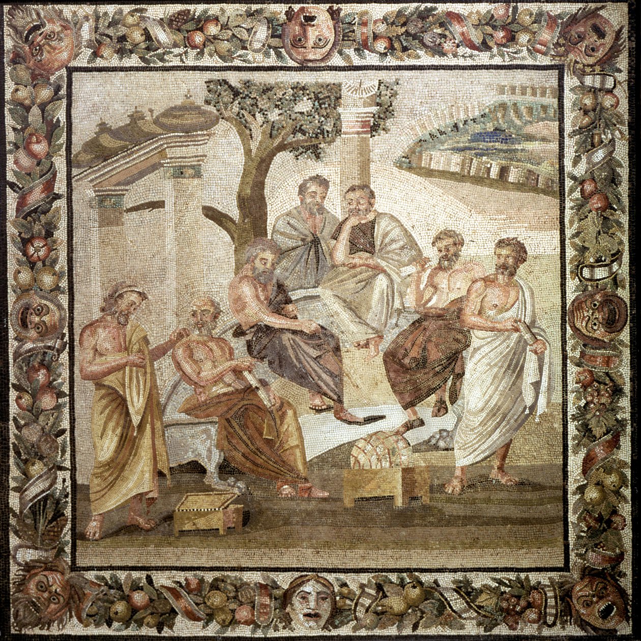 Accademia di Platone, II secolo a.C. (mosaico) da Roman
