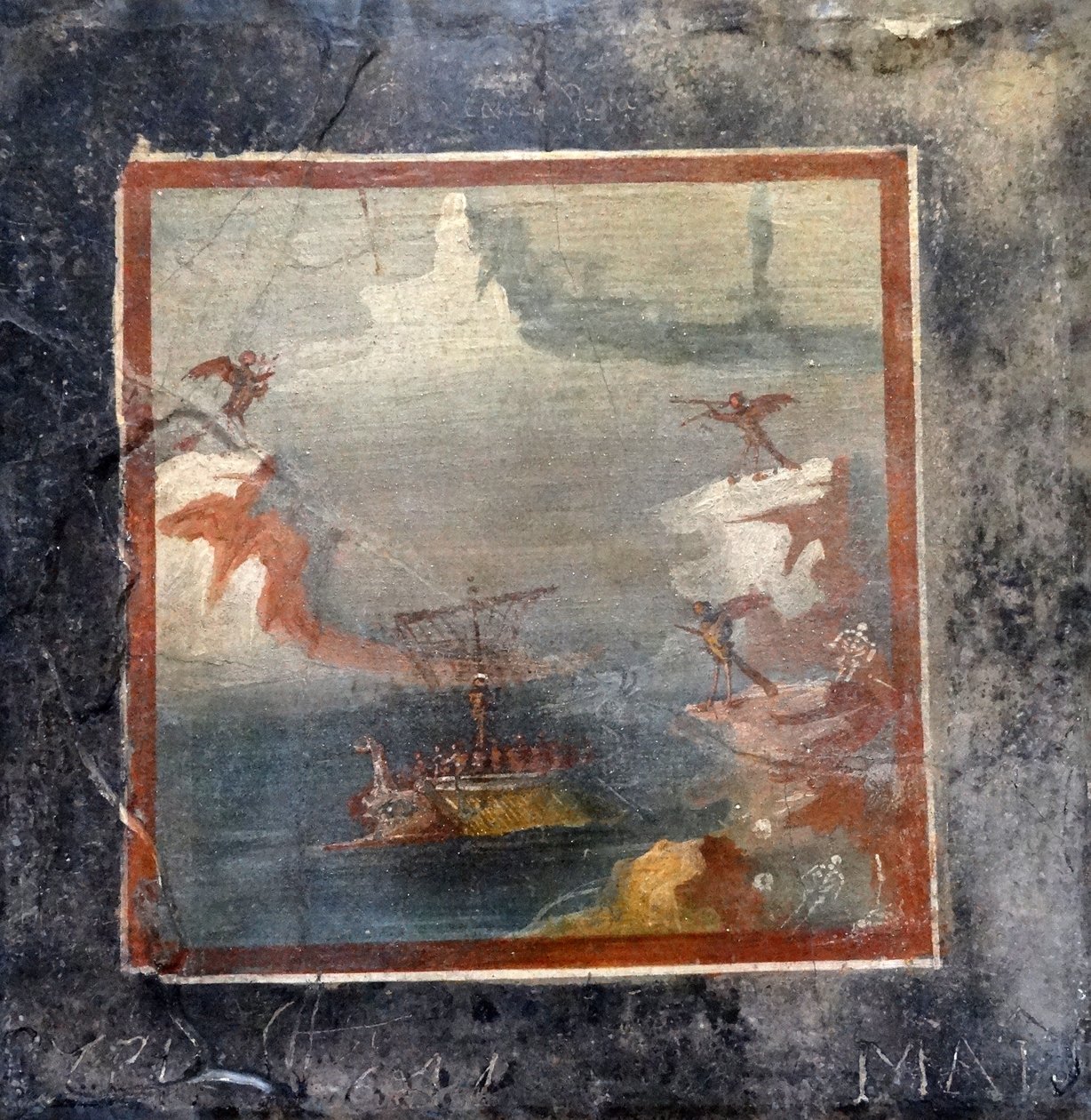 Ulisse resiste ai canti delle Sirene (affresco) da Roman