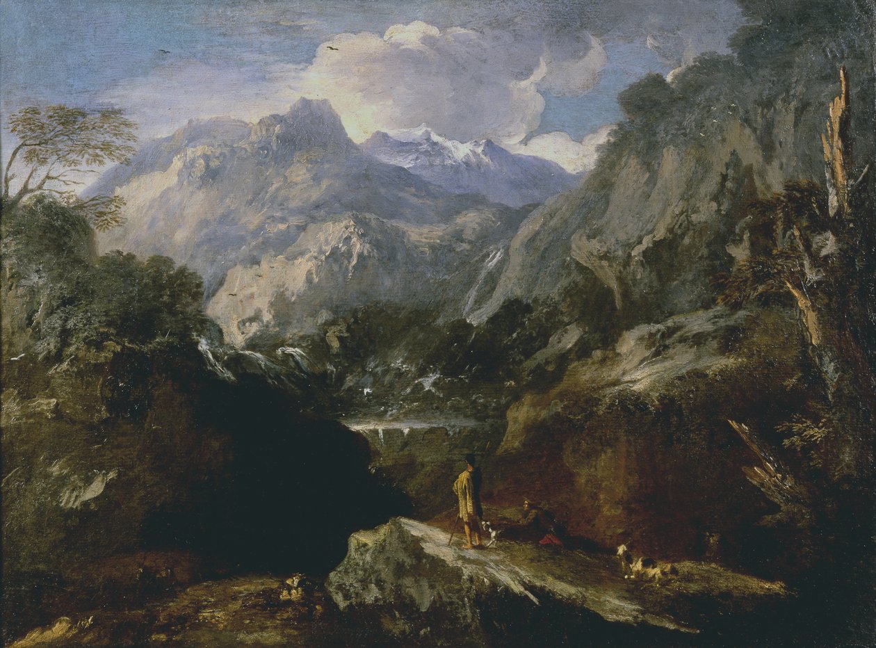 Paesaggio con cascata da Roman School