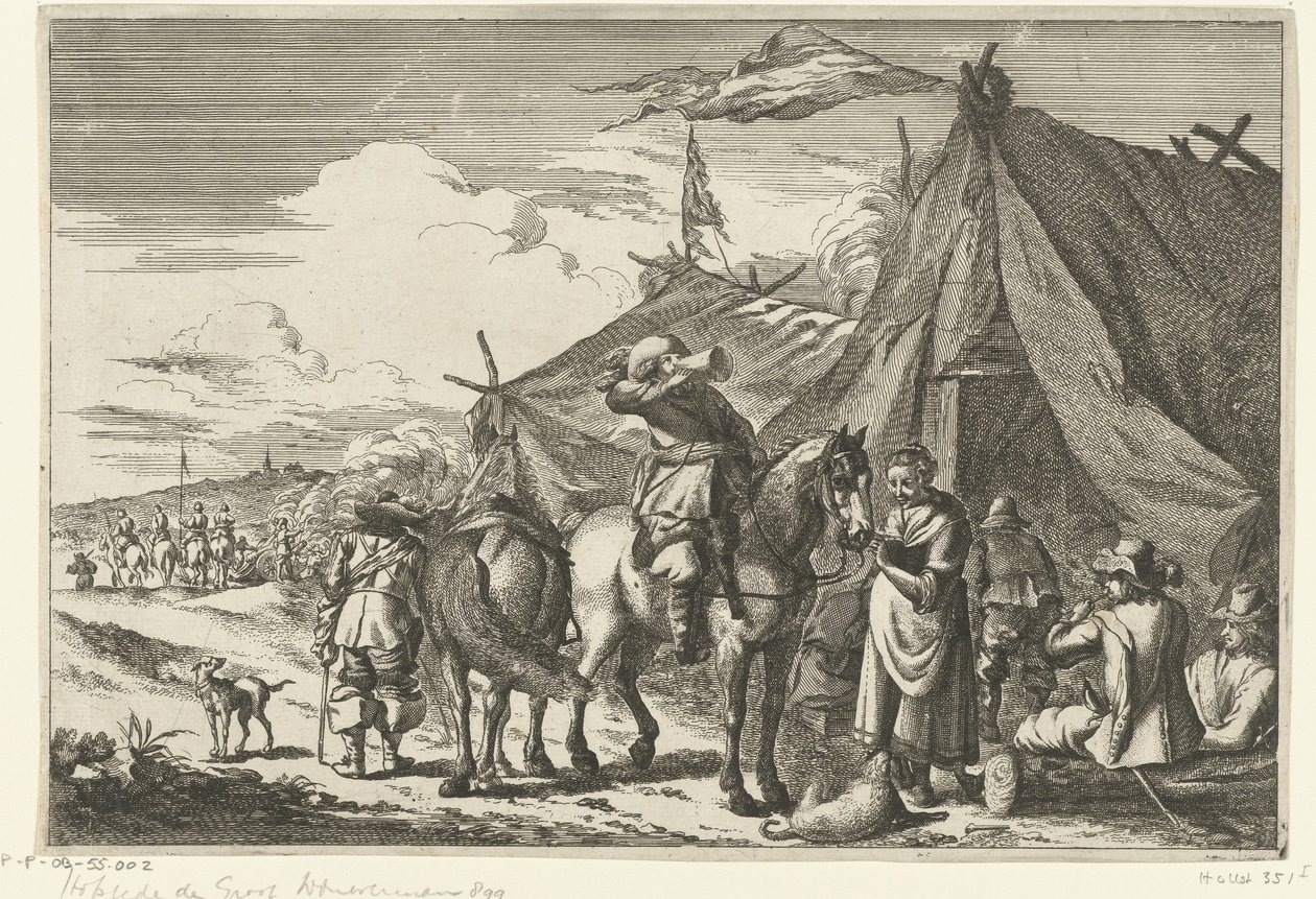 Cavalieri che riposano presso le tende da Romeyn de Hooghe (rejected attribution)