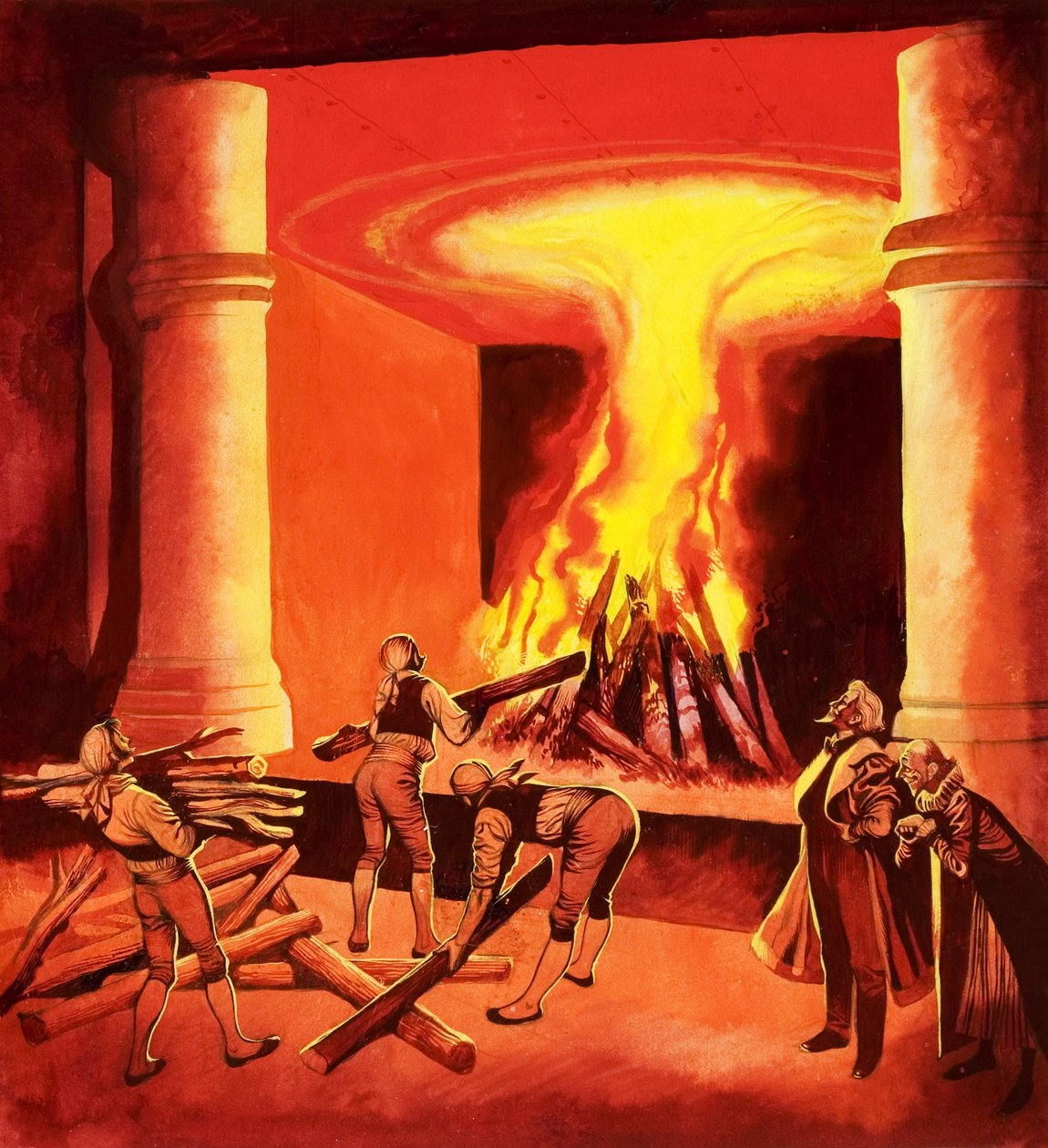 Fuoco ardente (gouache su carta) da Ron Embleton