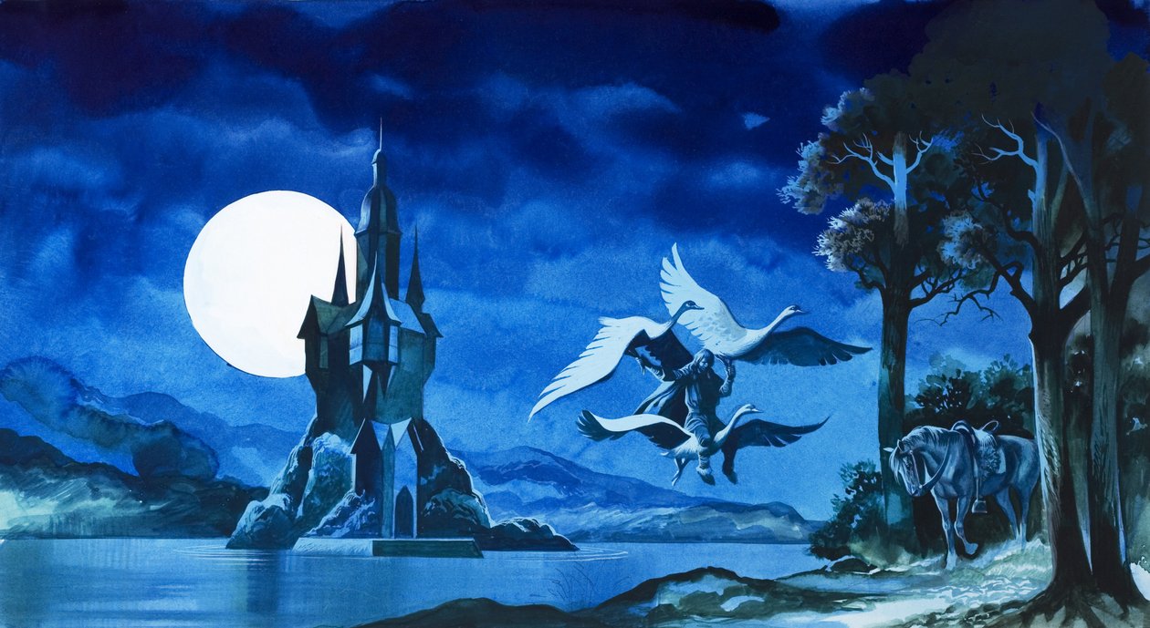 Le mele magiche (gouache su carta) da Ron Embleton