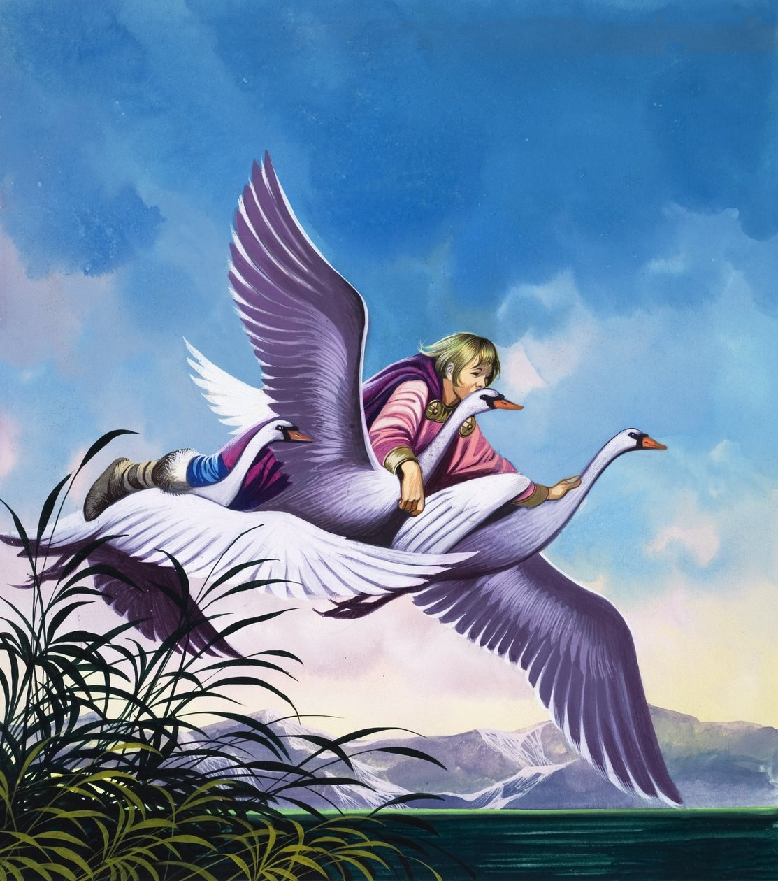 Le mele magiche (gouache su carta) da Ron Embleton