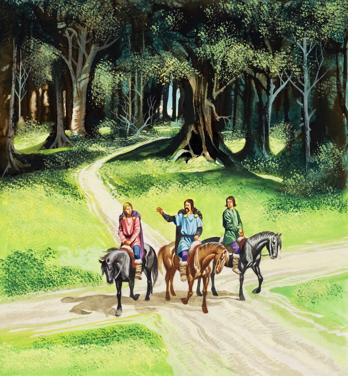 Le mele magiche (gouache su carta) da Ron Embleton