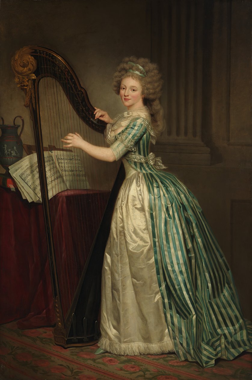 Autoritratto con arpa da Rose Adelaide Ducreux