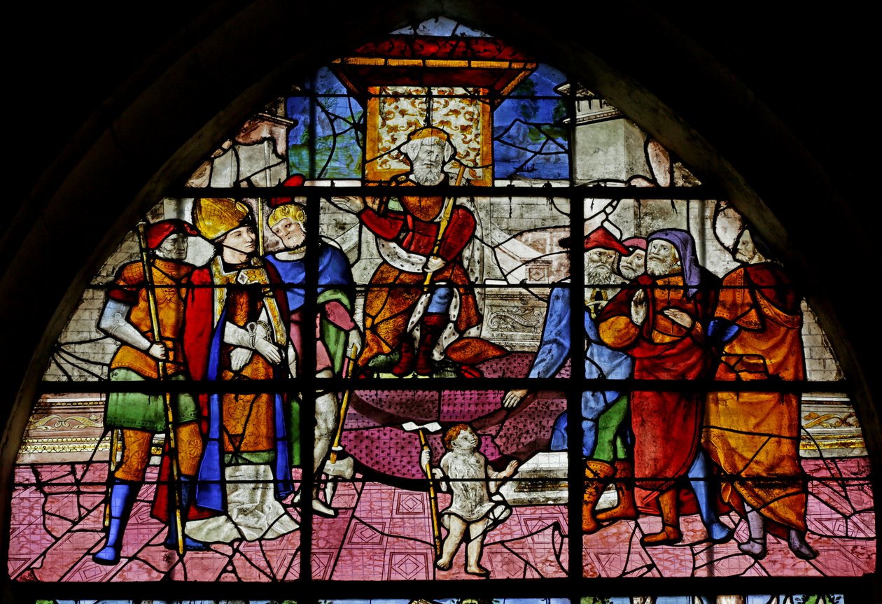 Vetrata raffigurante San Dionigi davanti al proconsole Fescennio, (dettaglio), 1530-40 da Rouen School