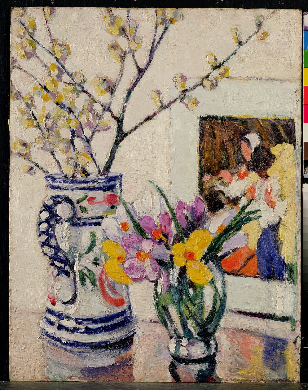 Natura morta con fiori in un vaso da Rowley Leggett