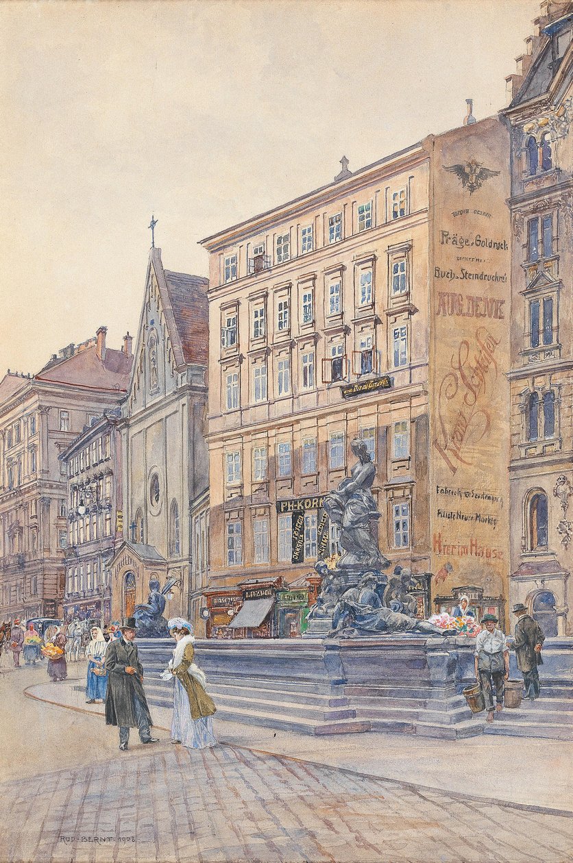 Il Neue Markt e la fontana Donner da Rudolf Bernt