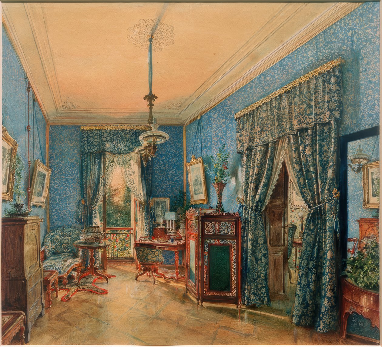 Gabinetto blu da Rudolf von Alt