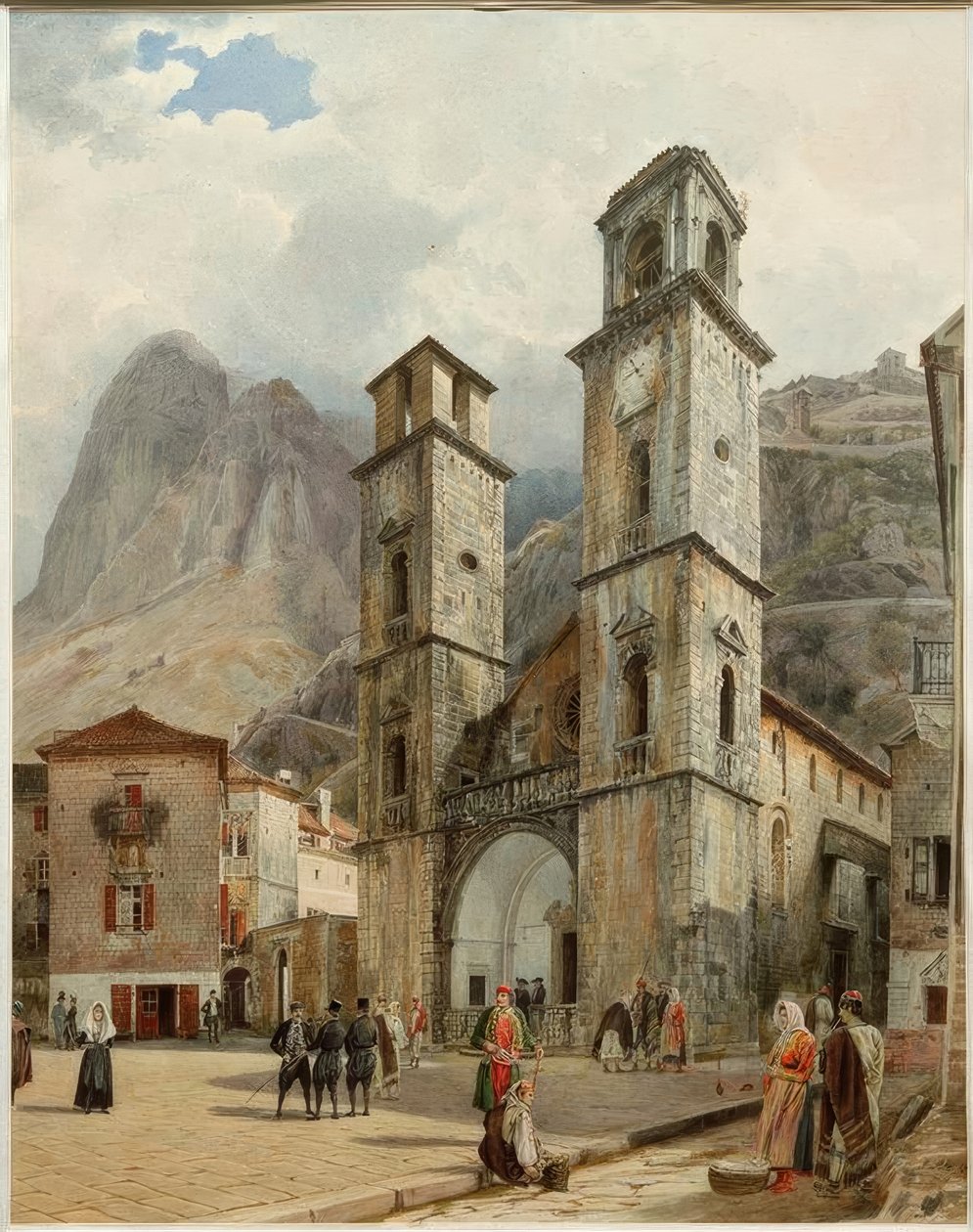 La piazza del duomo a Cattaro da Rudolf von Alt