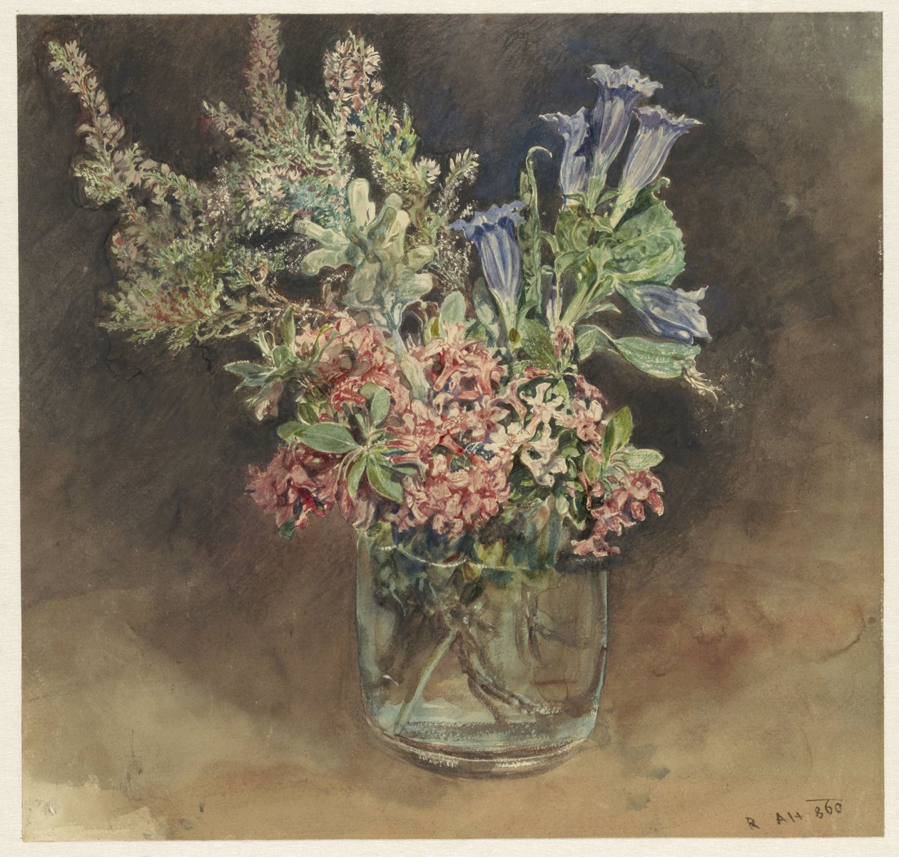 Bicchiere con fiori alpini da Rudolf von Alt
