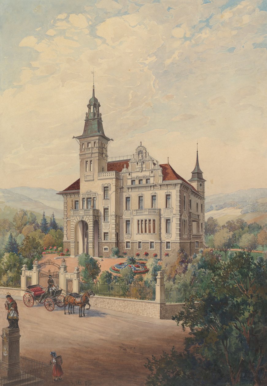 Vista di una villa svizzera da Rudolf von Alt