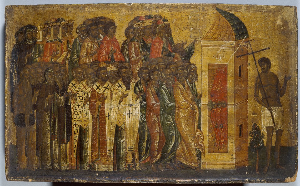 Icona dei giusti che entrano in Paradiso da Russian School