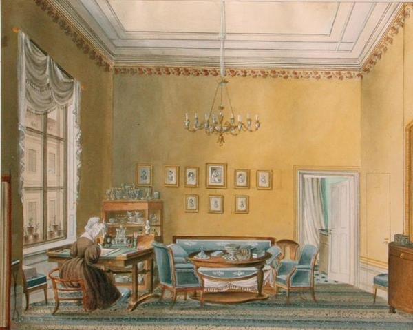 Interno della Casa di Boratynsky a Mosca, 1830 da Russian School