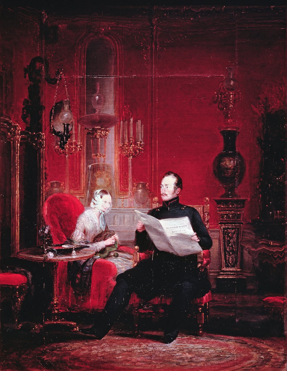 Lo zarevic Alessandro (1818-81) e sua moglie Maria Alexandrovna, 1845 da Russian School