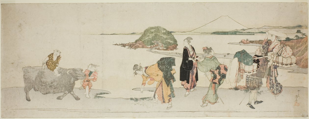 Sulla spiaggia di Shichirigahama da Ryuryukyo Shinsai