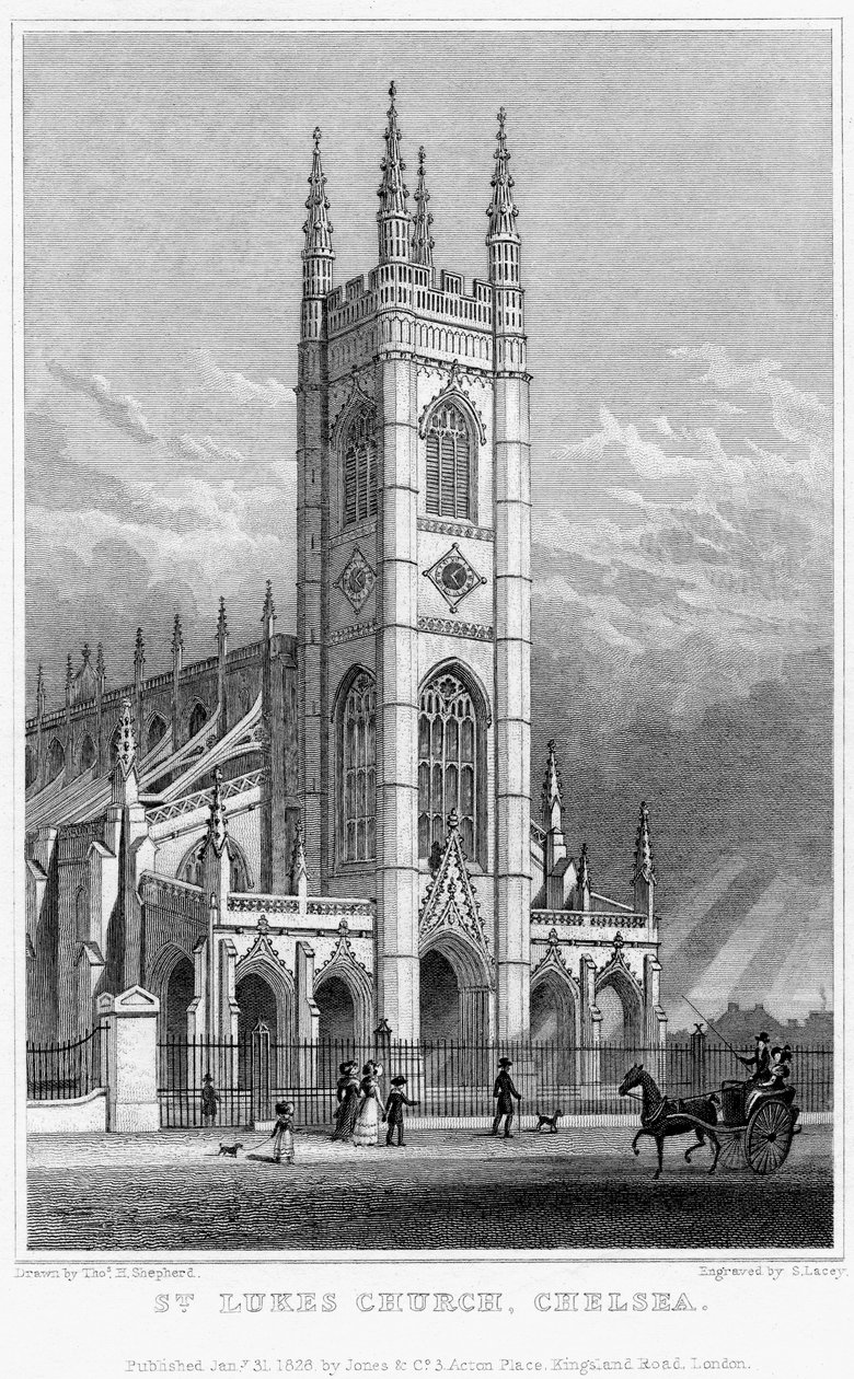Chiesa di San Luca, Chelsea, Londra, 1828 da S. Lacey