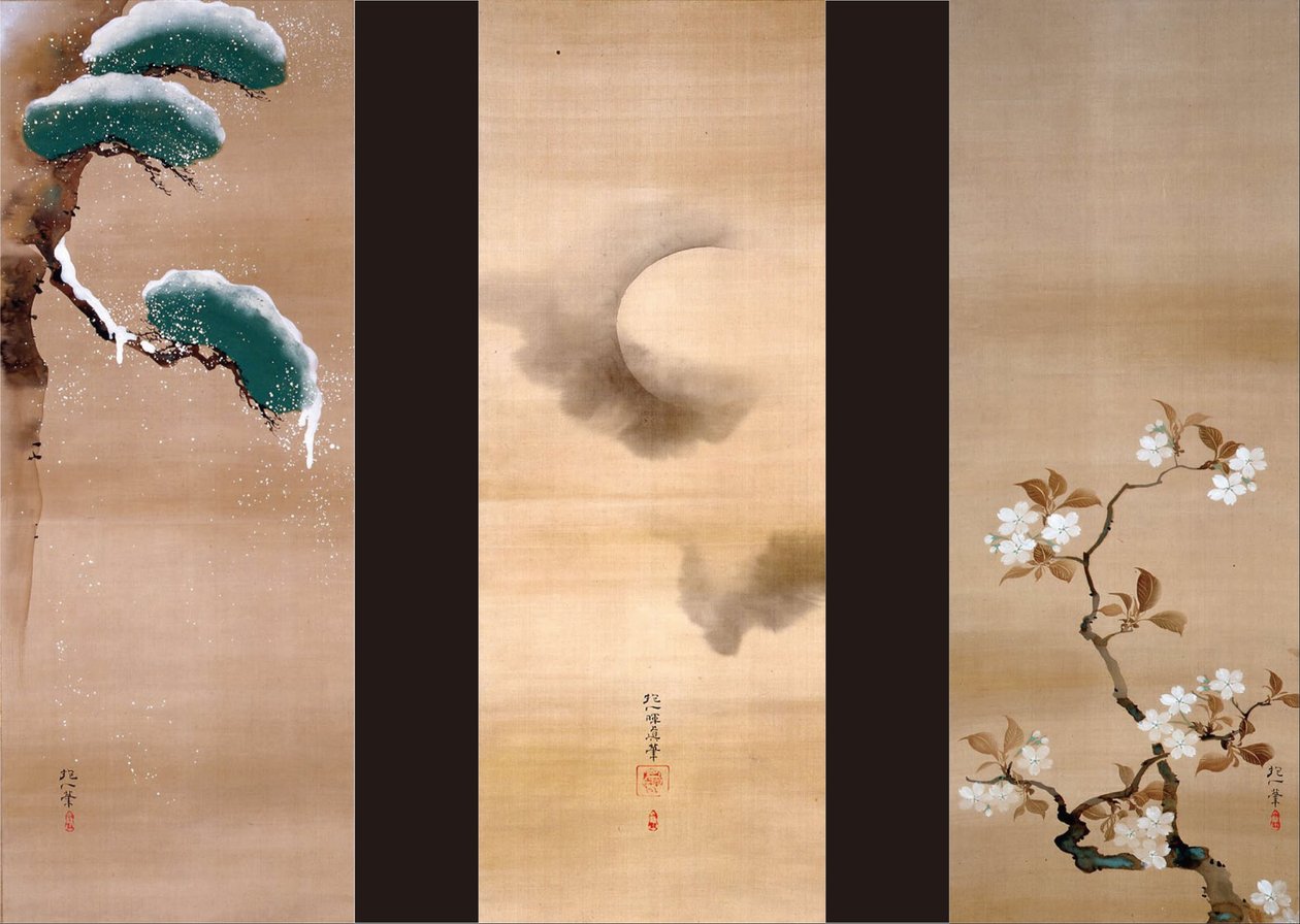 Neve, luna e fiori da Sakai Hoitsu