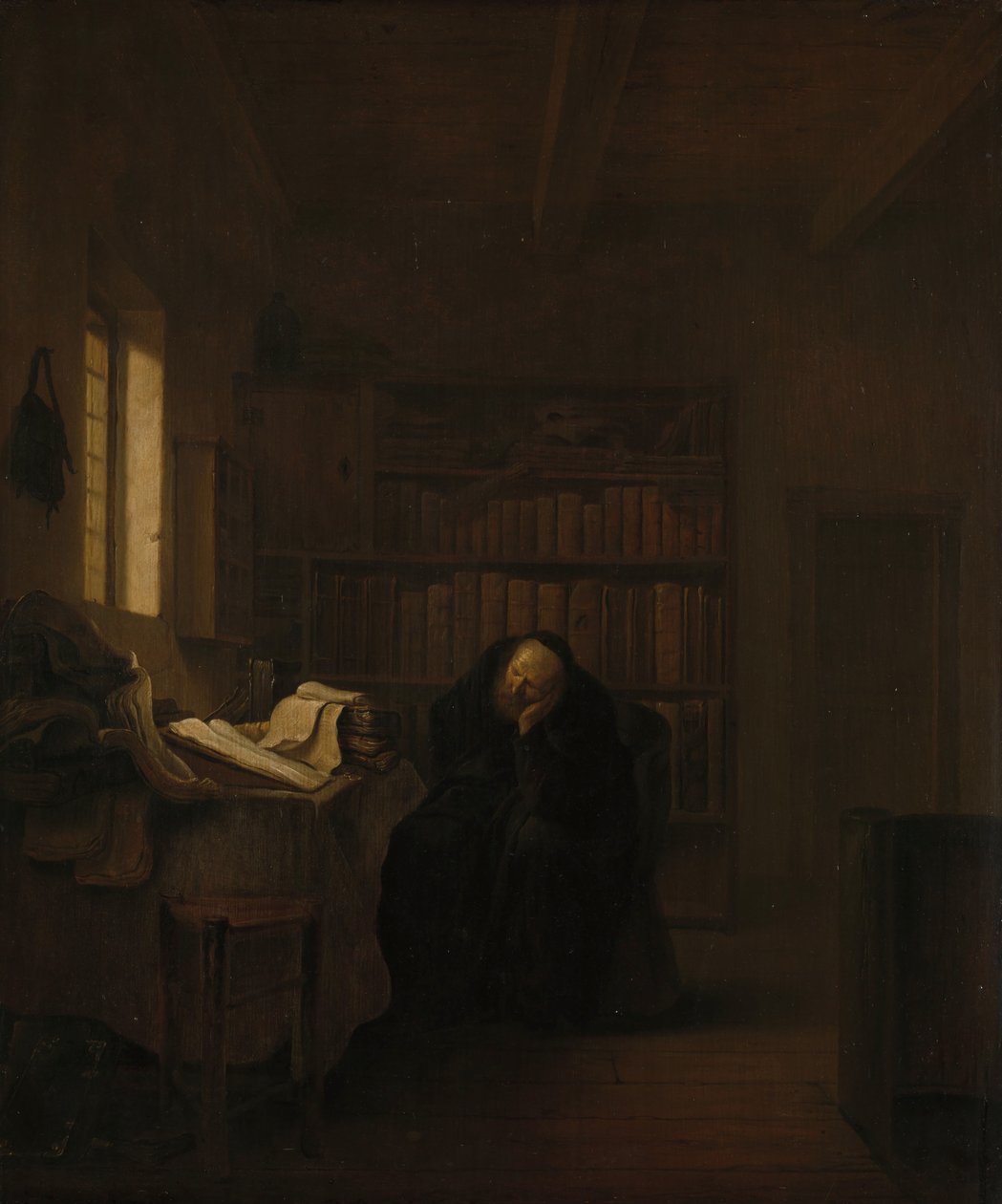 Uno studioso nel suo studio da Salomon Koninck